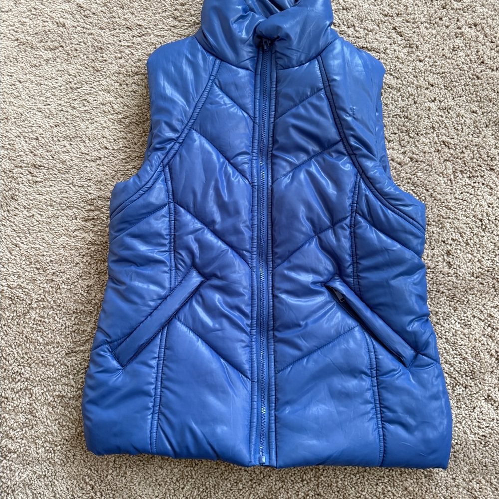 Tractr Vibrant Blue Girls Puffer Vest Size Large with Pockets Zip Up Front fall